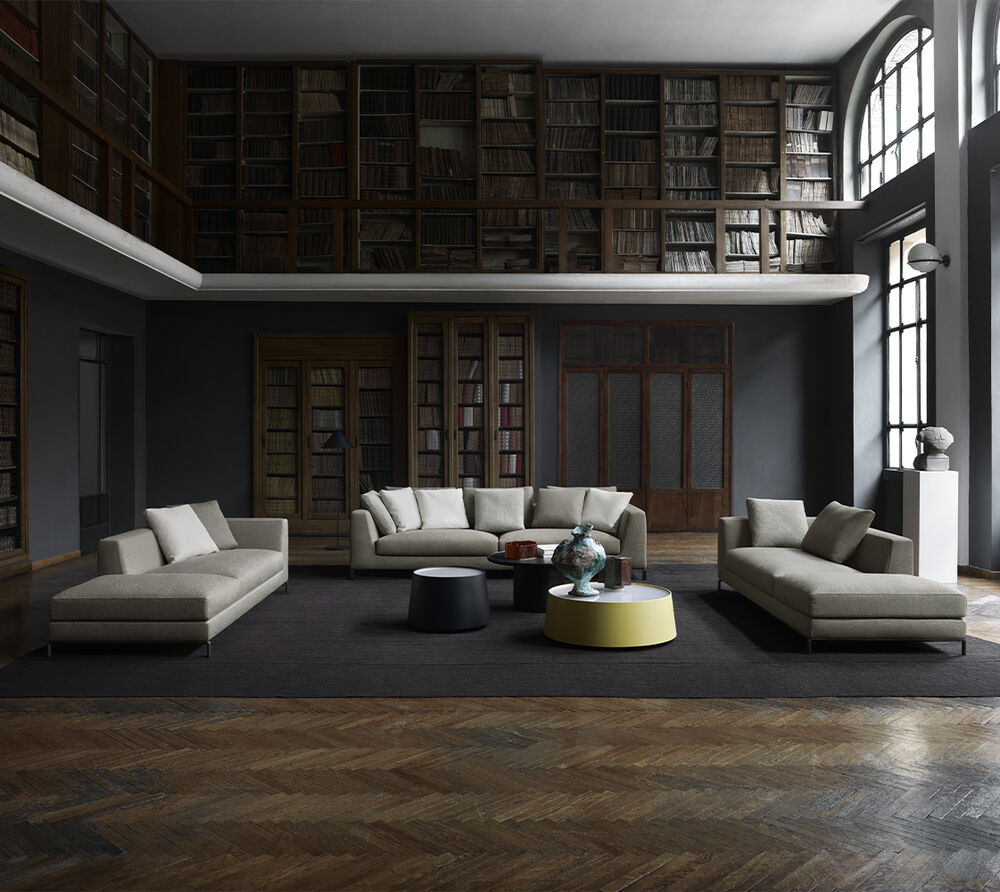 Ray Sofa and small tables of B&B Italia collection