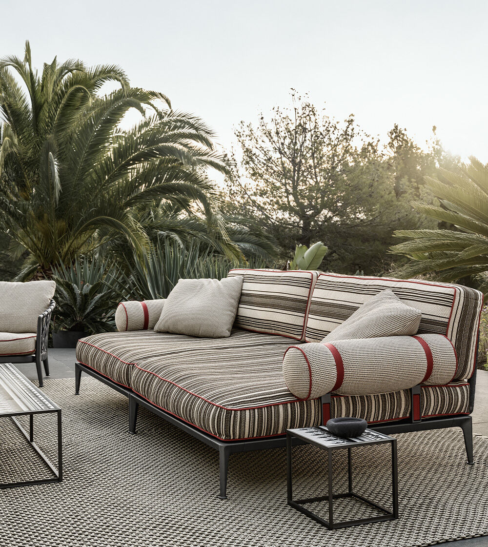 Ribes Straight Sofa outdoor collection ready-to-ship.