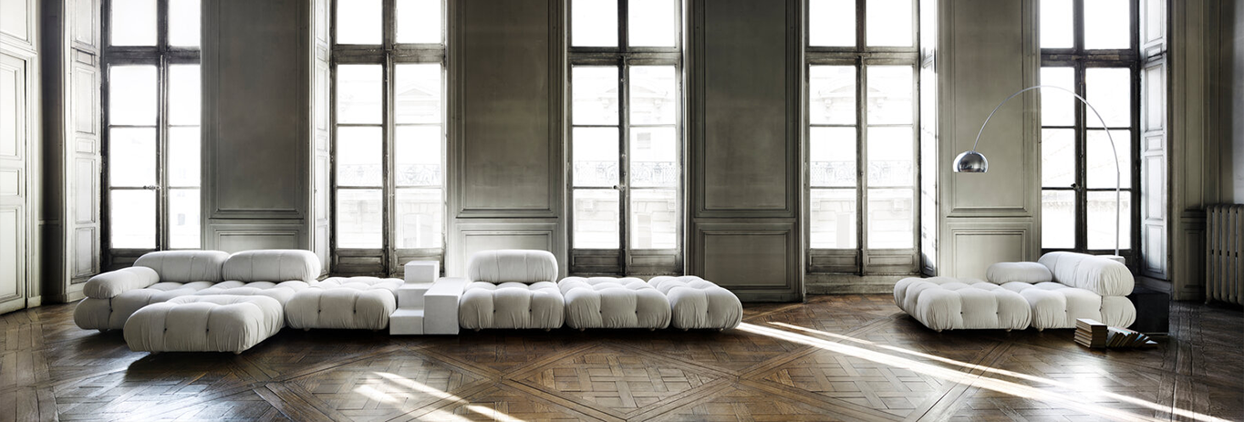 Gli Scacchi side tables in white leather