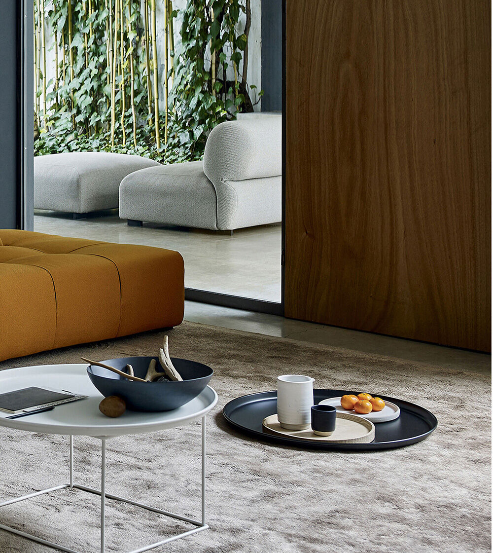 Coffee tables in a living room