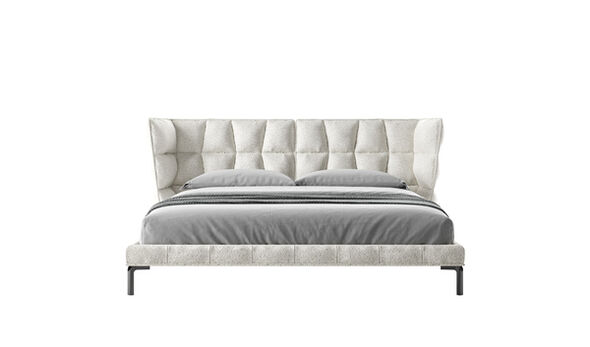 King bed - White bouclè