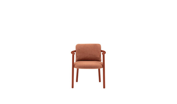 Dining chair with armrests - Orange cloth