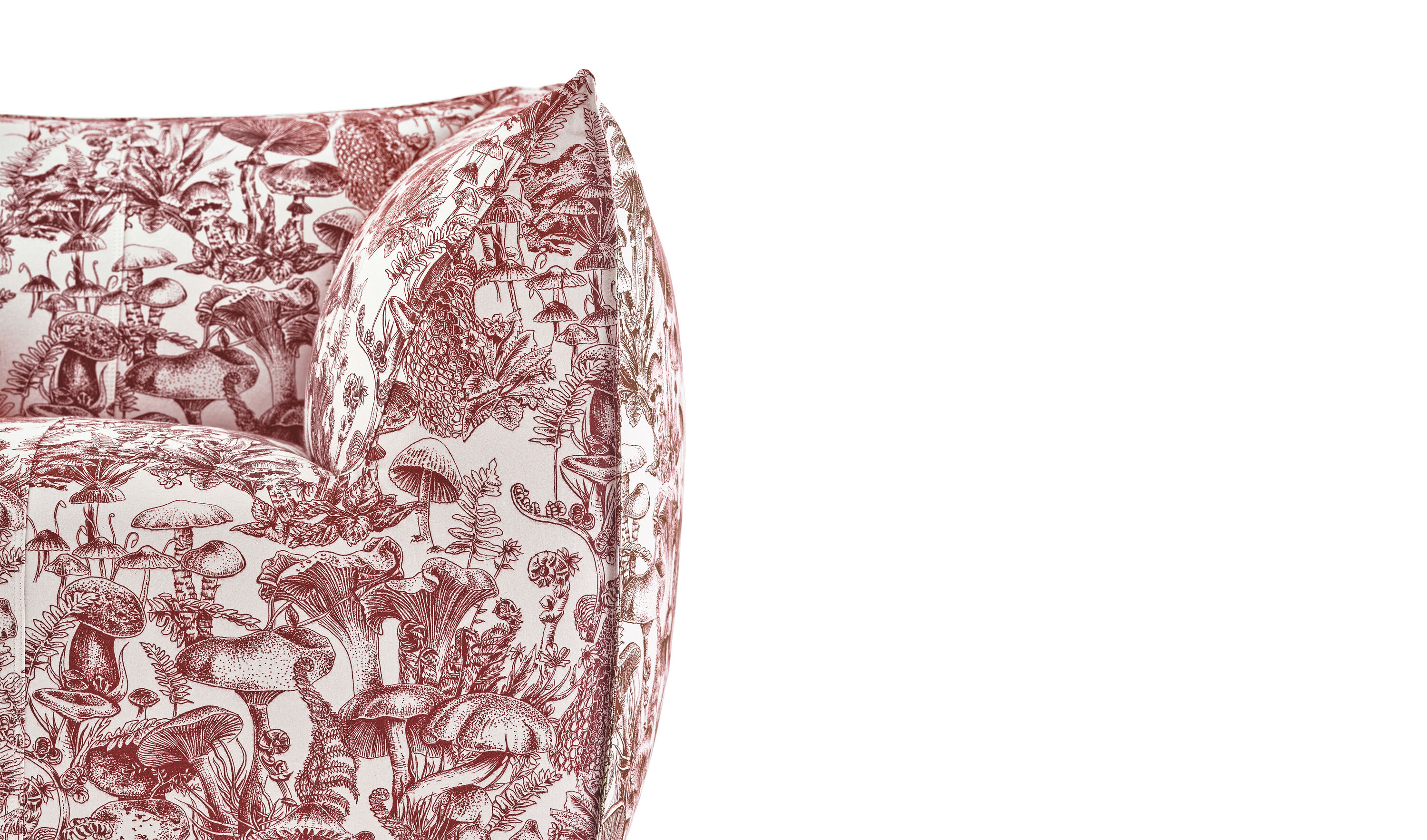 Le Bambole - Bambola Armchair - White canvas with red mushroom