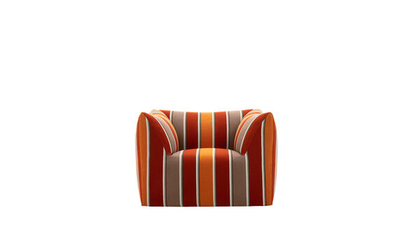 Armchair - Stripe orange jacquard