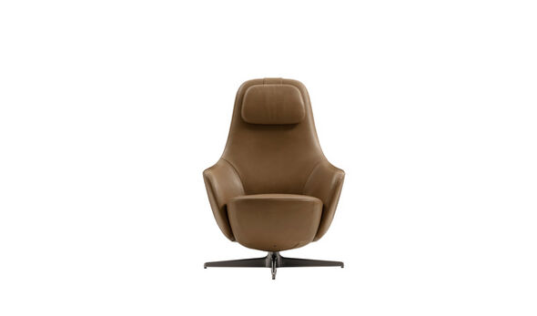 Reclining armchair - Dove grey leather