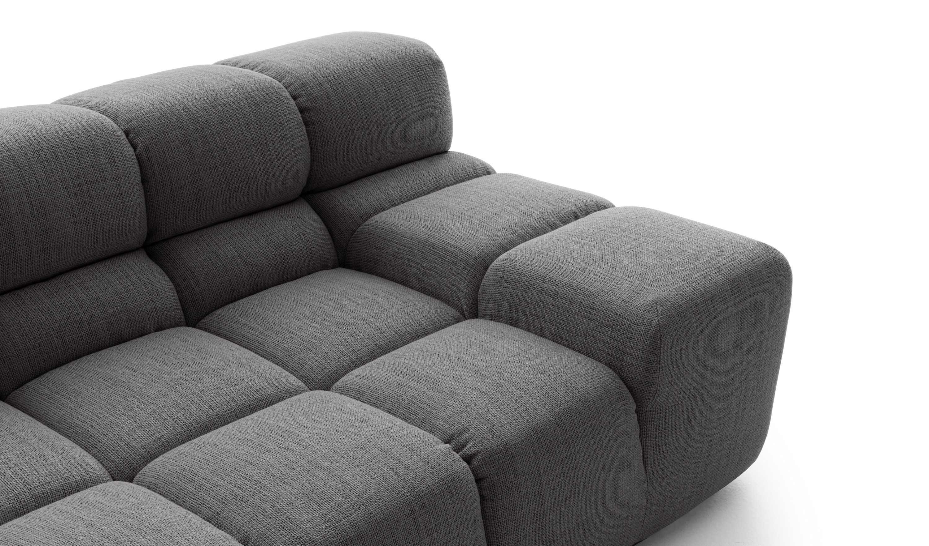 Tufty-Time Left sectional sofa - Grey rattier | B&B Italia