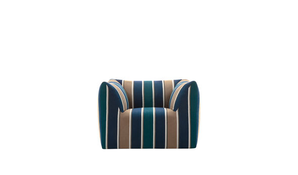 Armchair - Stripe blue jacquard