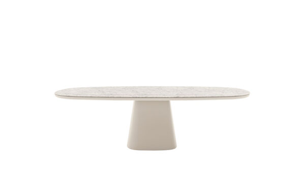 Rectangular dining table - Carrara white marble (white base-frame)