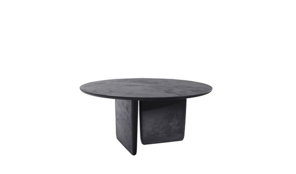 Round dining table - Black cement grout