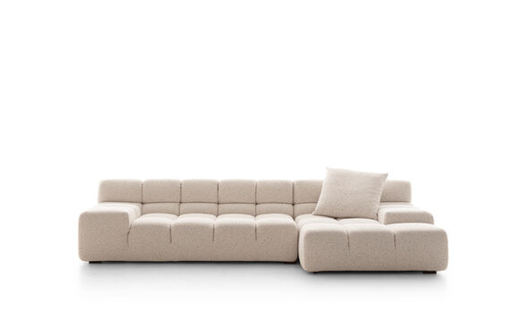 Right sectional sofa - White bouclè