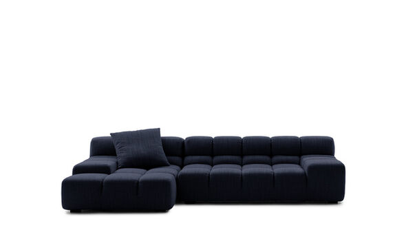 Left sectional sofa - Blue rattier