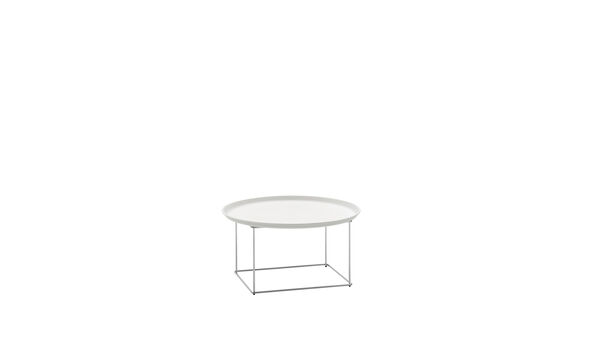 Petite table Ø 62 cm - Métal verni blanc plâtre