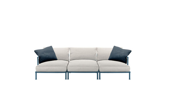 Straight sofa - Square dove grey / blue rattier