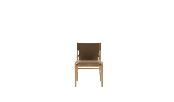 Dining chair - Dove grey thick leather