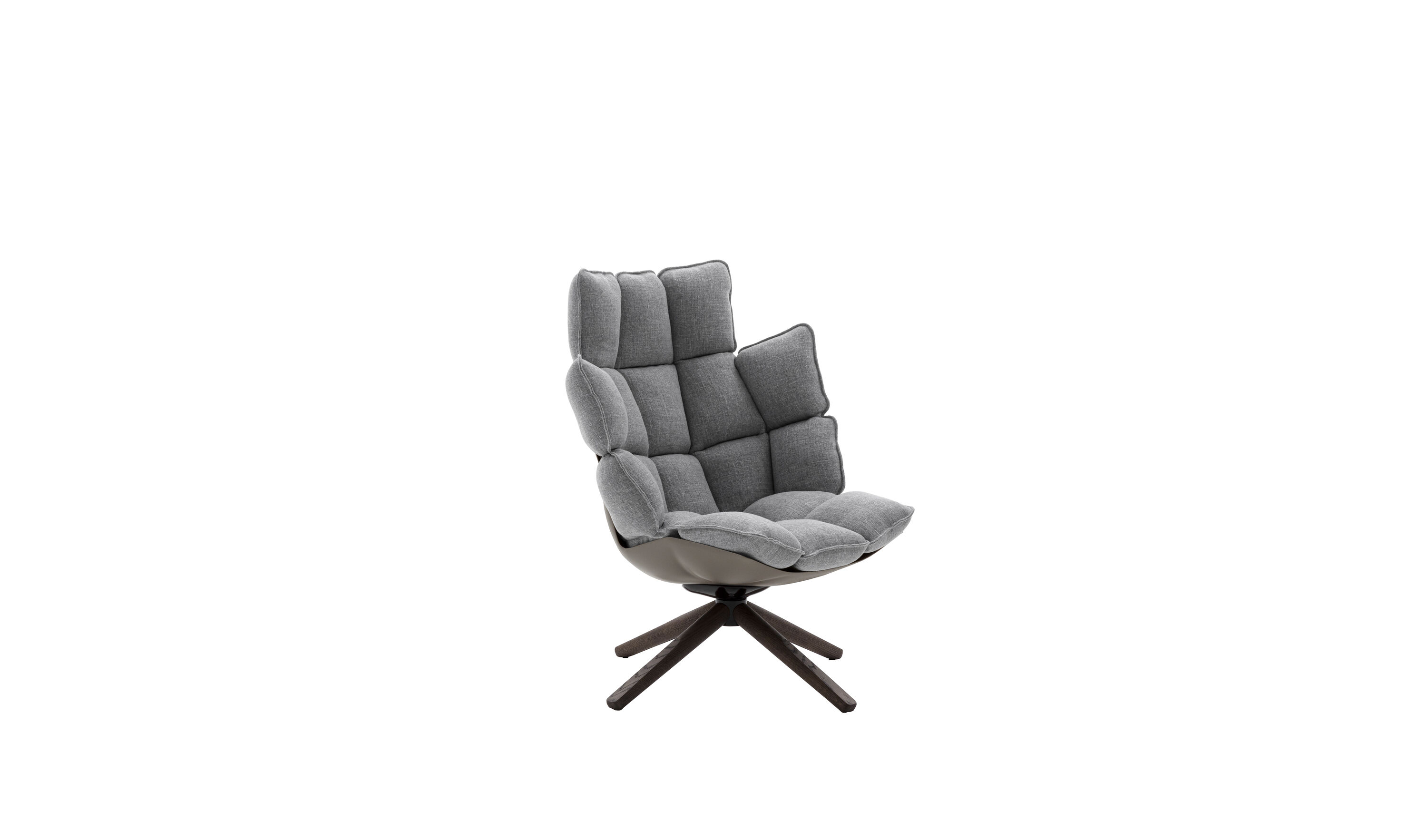 Husk High armchair - Light grey canvas | B&B Italia Official Shop