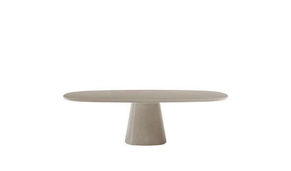 Rectangular dining table - Glossy dove grey stoneware
