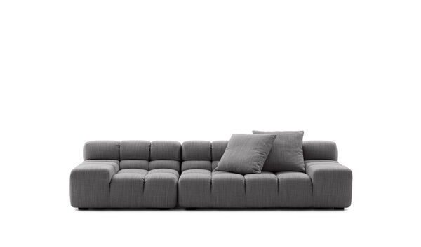B&B Italiaライトグレー本皮革 クッション 2個セット Designer & Modern italian Grey Furniture | B&B Italia Official Shop