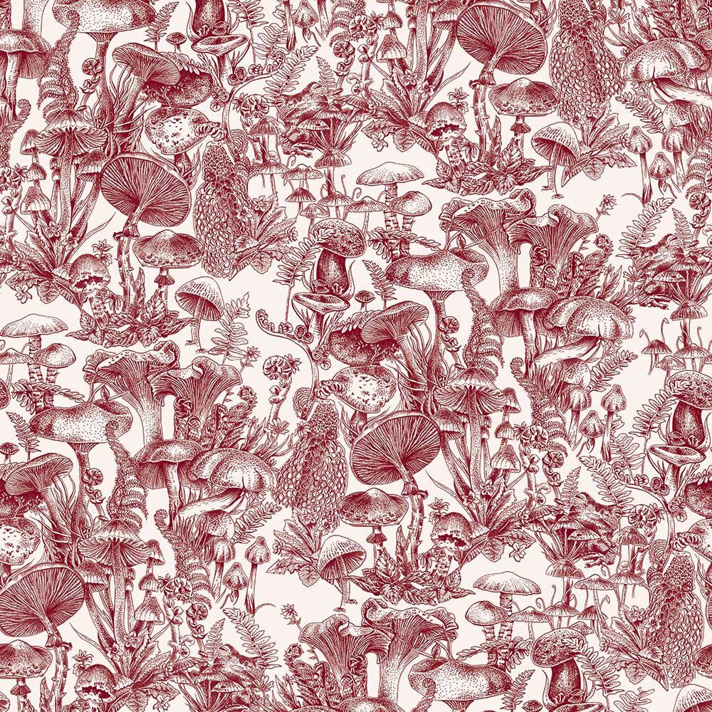 Two-seater sofa - White canvas with red mushroom