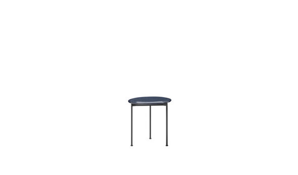Petite table Ø 42,5 cm - Pierre de lave émaillée bleu océan