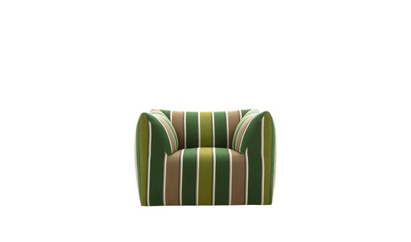 Armchair - Stripe green jacquard