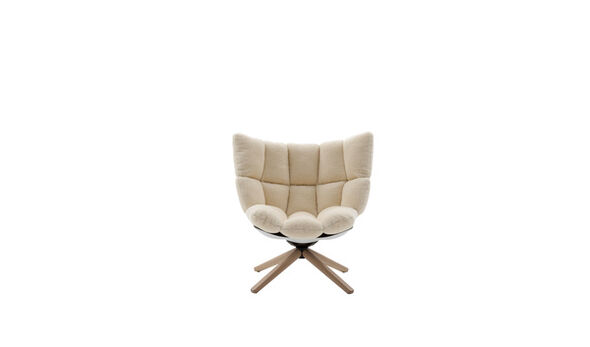Low armchair - Natural velvet