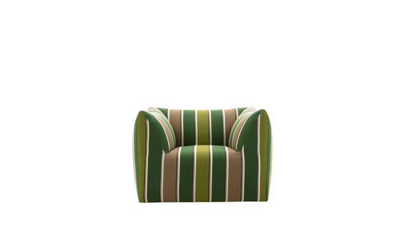 Armchair - Stripe green jacquard