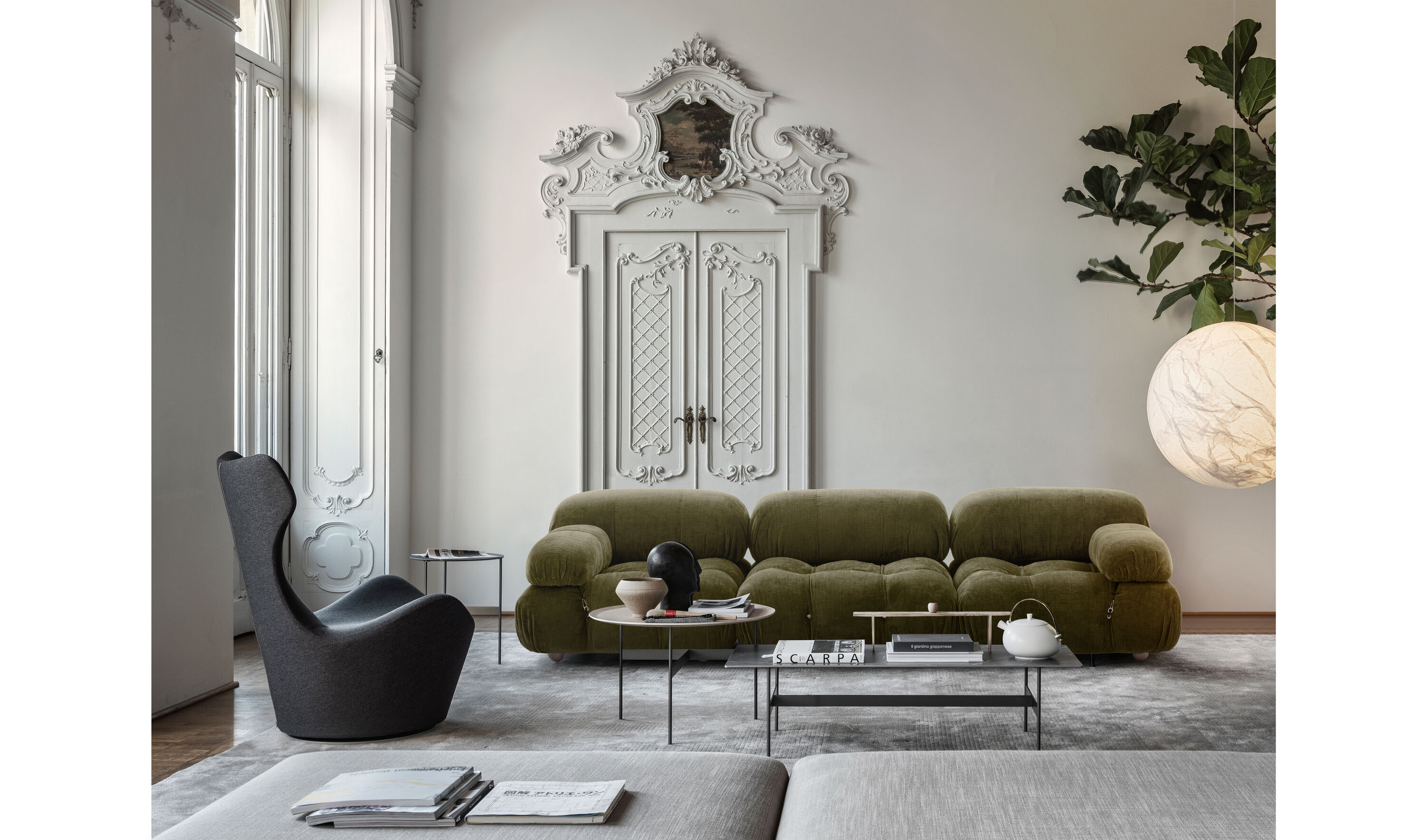 Camaleonda Straight sofa - Natural velvet | B&B Italia Official Shop
