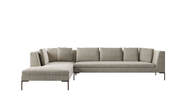 Left sectional sofa - Grey rattier