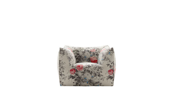 Armchair - Red / turquoise flower jacquard