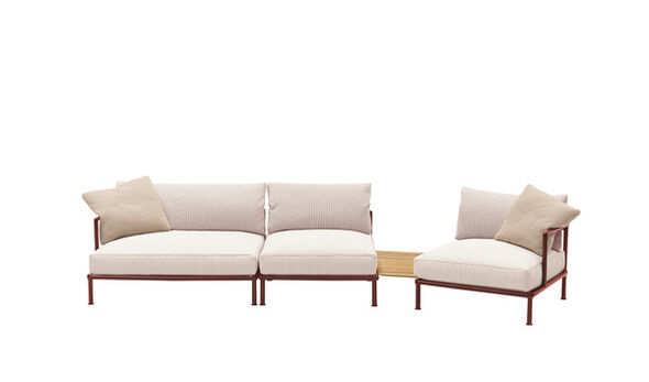 Sectional sofa - Small square brick rattier