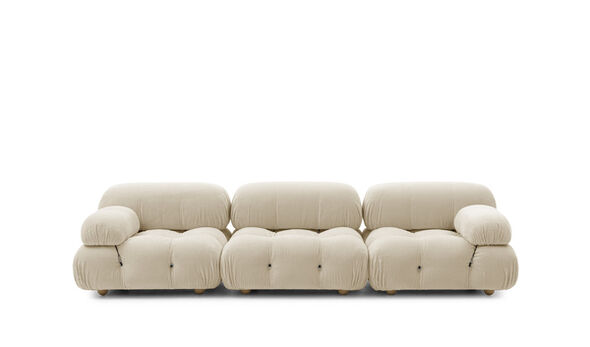 Straight sofa - Ivory white chenille
