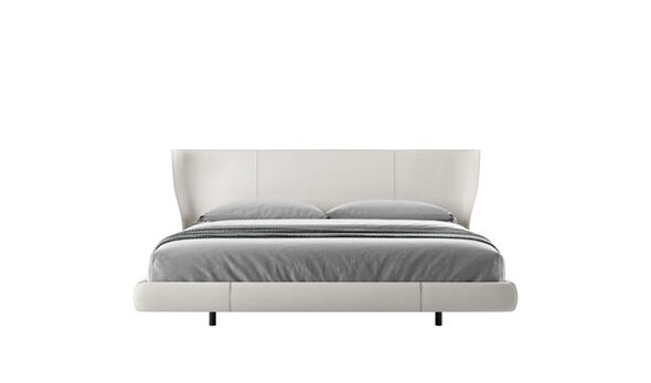 King size bed - White thick leather