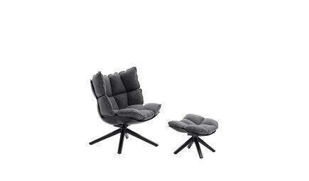 Husk Dining chair - Grey rattier | B&B Italia Official Shop