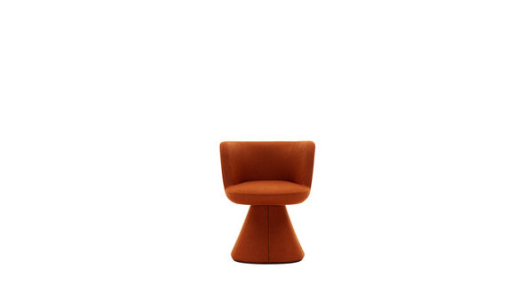 Swivel dining chair - Orange satin