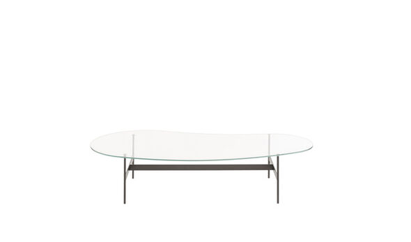 Coffee table with shaped top - Transparent extra light glass