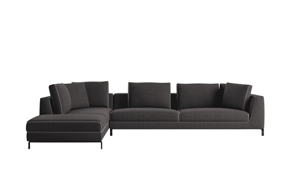 Left sectional sofa - Anthracite Rattier