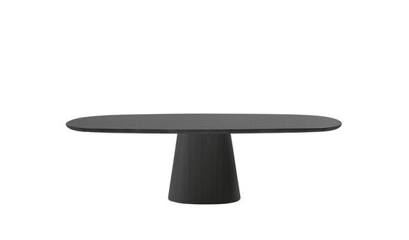 Rectangular dining table - Brushed black oak