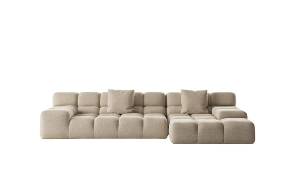 Right sectional sofa - Grey bouclè