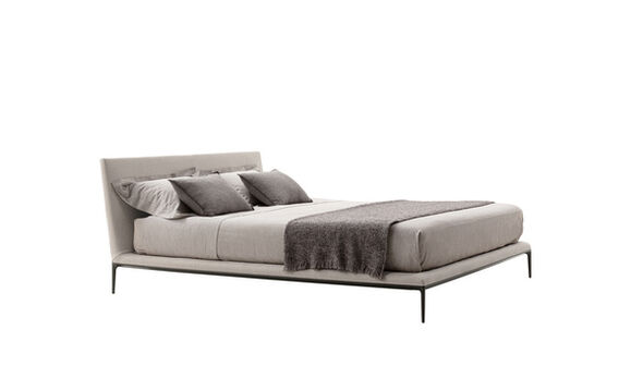 Queen size bed - Blended dove grey rattier
