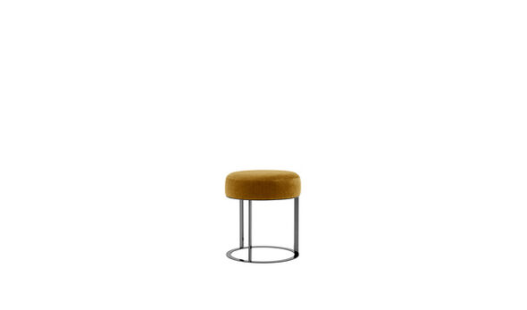 Ottoman with metal frame - Mustard velvet