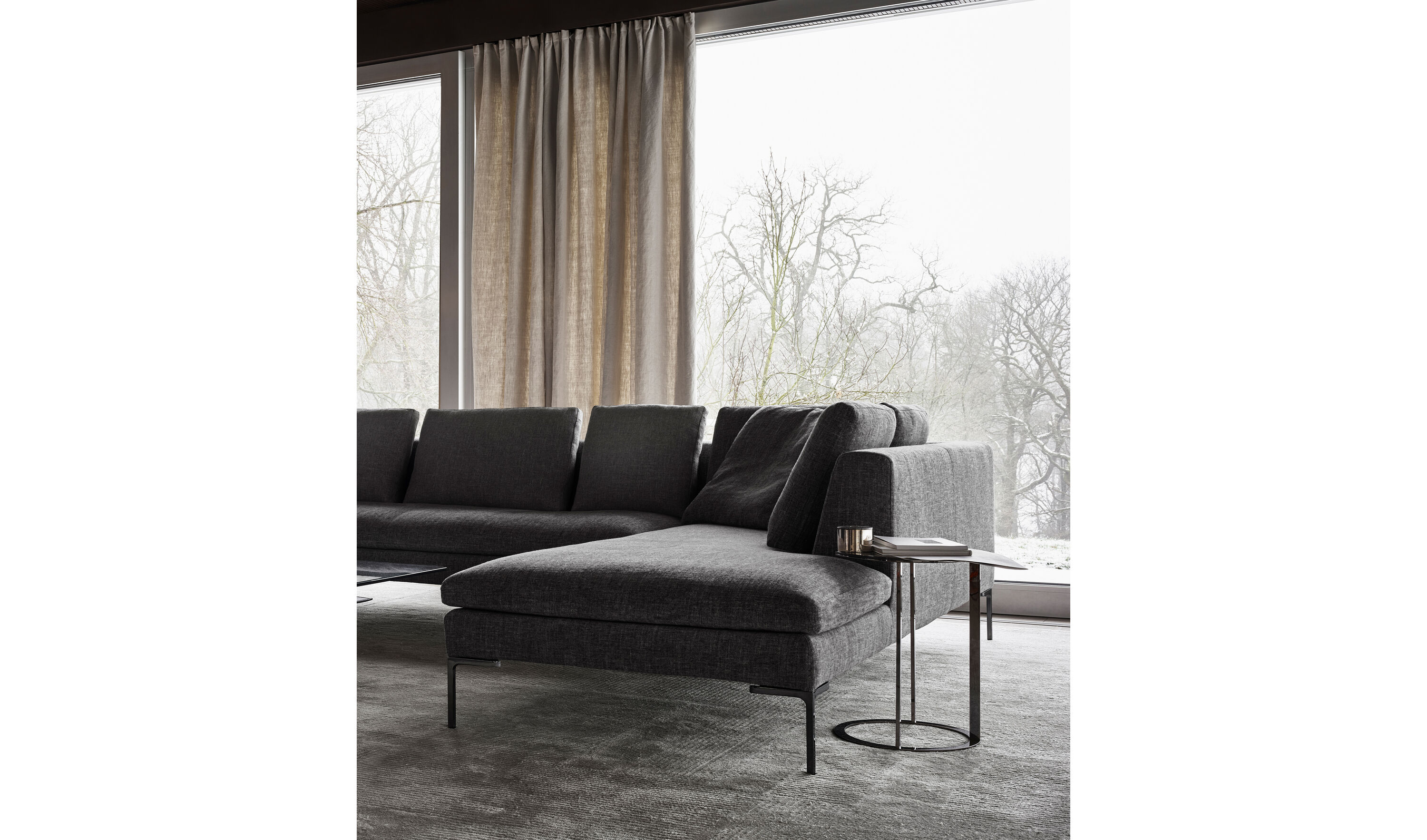 Frank Side table - Bronzed nickel painted metal | B&B Italia