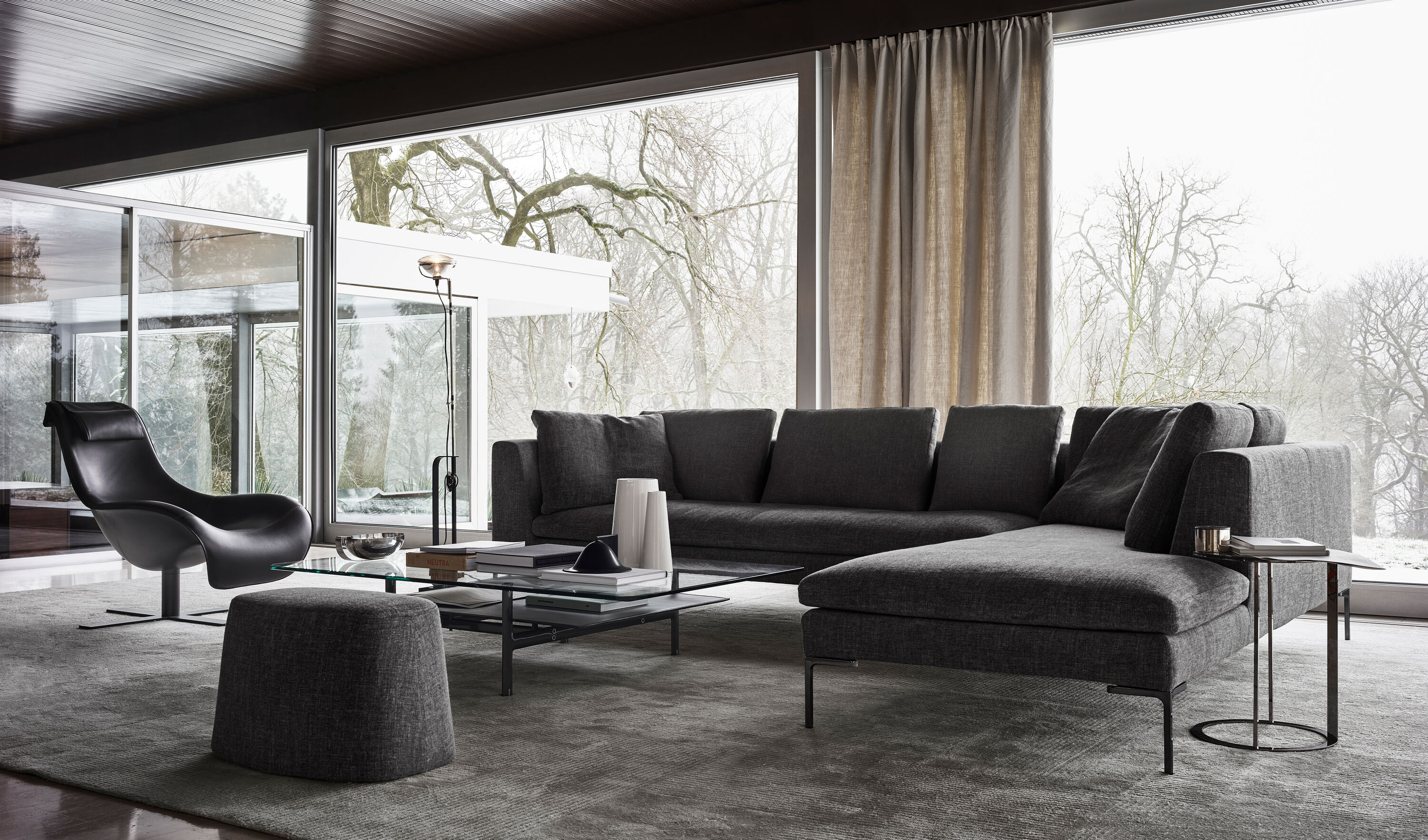 Charles Right sectional sofa - Ice rattier | B&B Italia Official Shop