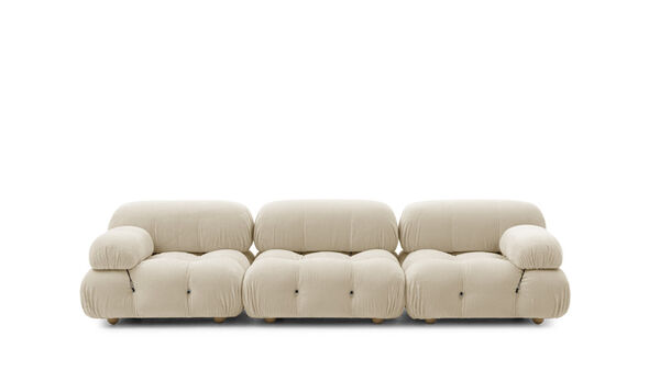 Gerades Sofa - Chenille elfenbein weiß