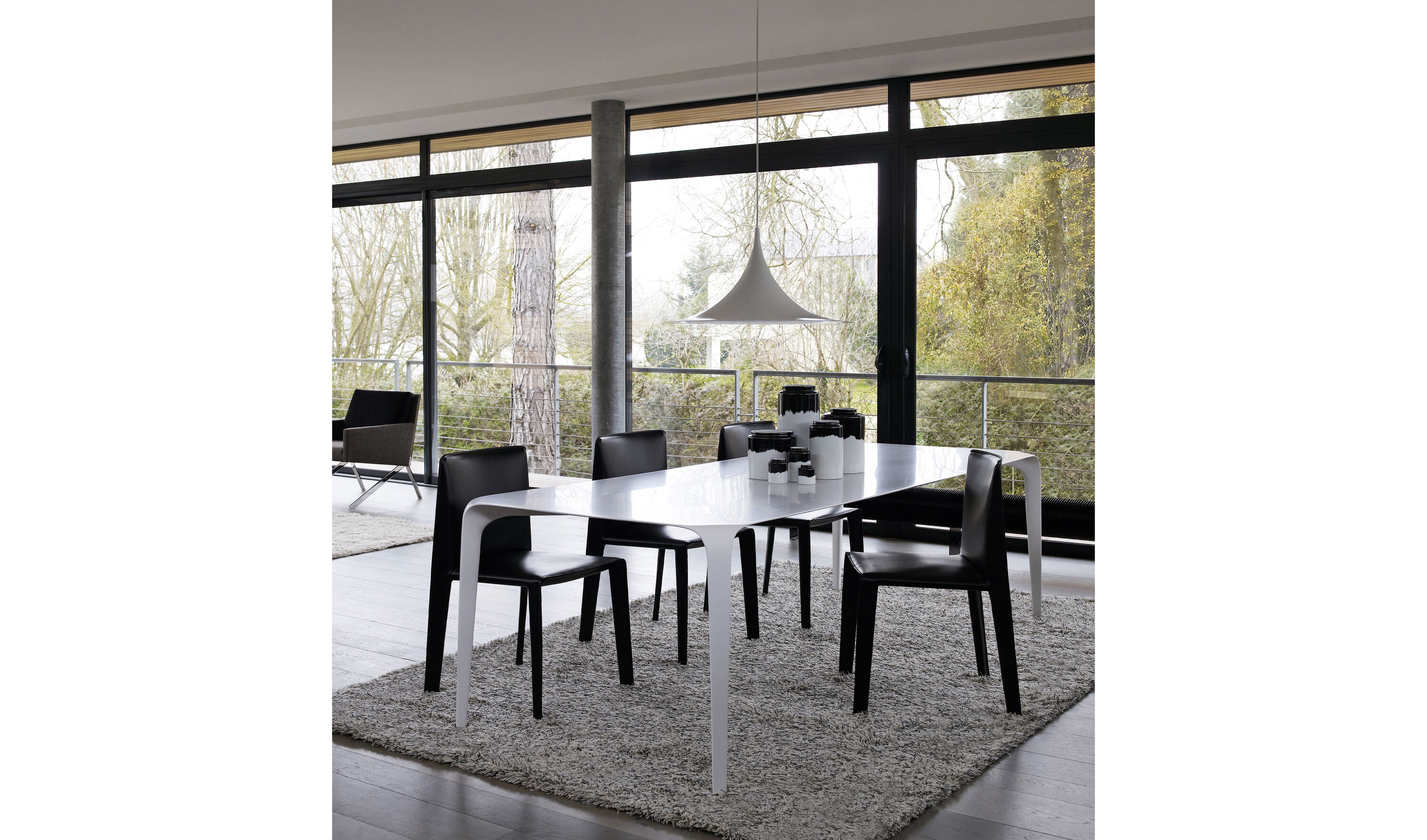 Link Rectangular dining table - White Cristalplant | B&B Italia