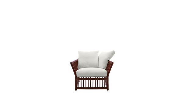 Armchair - Ecru (red stained rattan)
