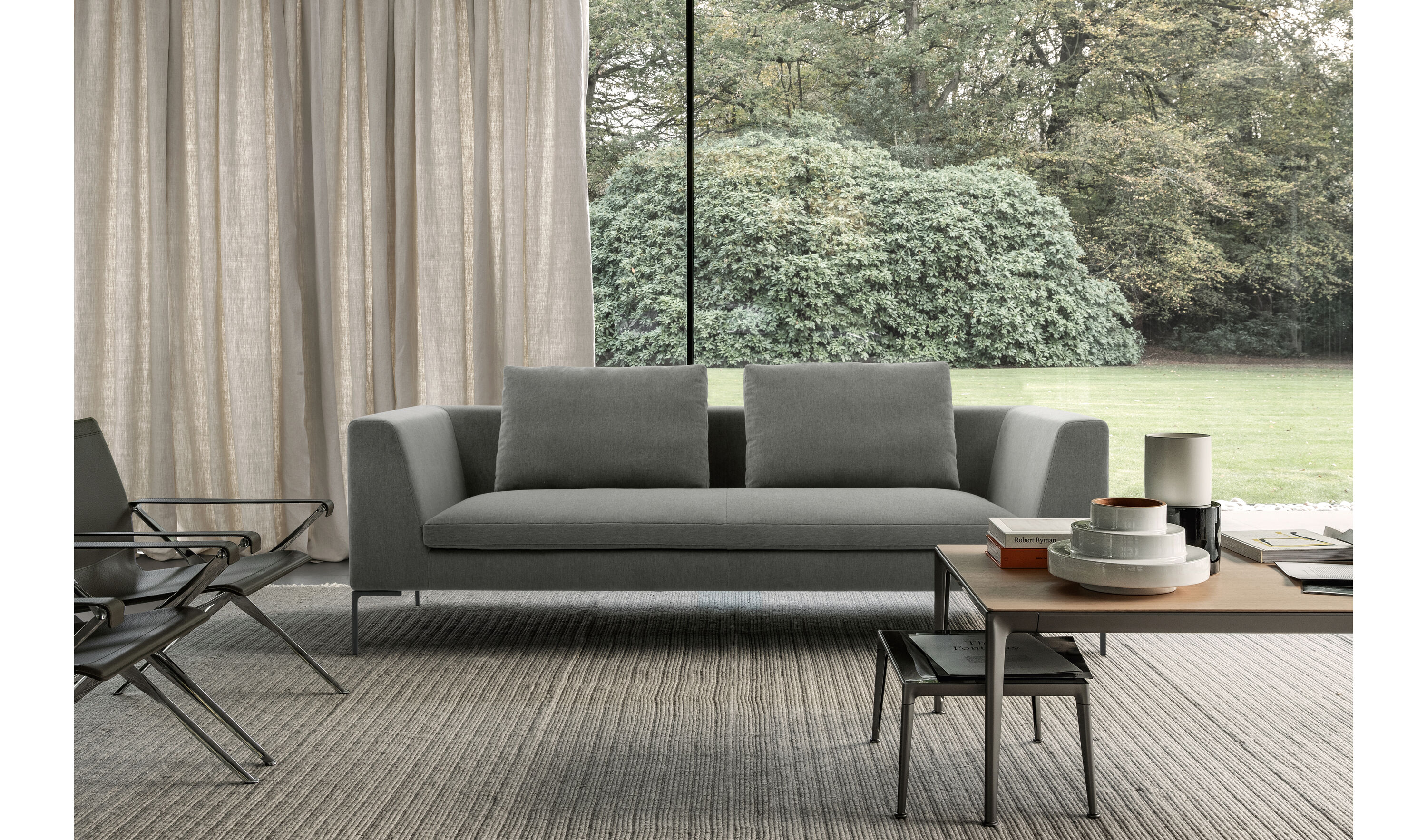 Charles Straight sofa - Ice rattier | B&B Italia Official Shop