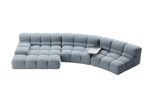 Curved sofa - Blue Bouclè