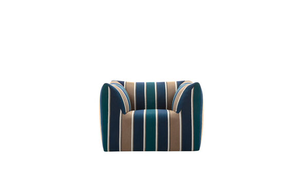 Armchair - Stripe blue jacquard
