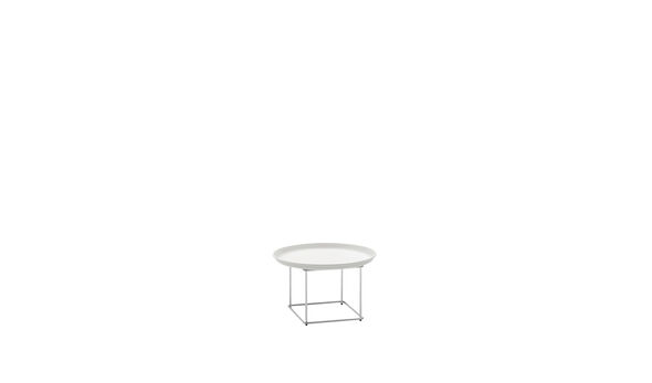 Petite table Ø 42 cm - Métal verni blanc plâtre