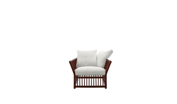 Armchair - Ecru rattier (red stained rattan)
